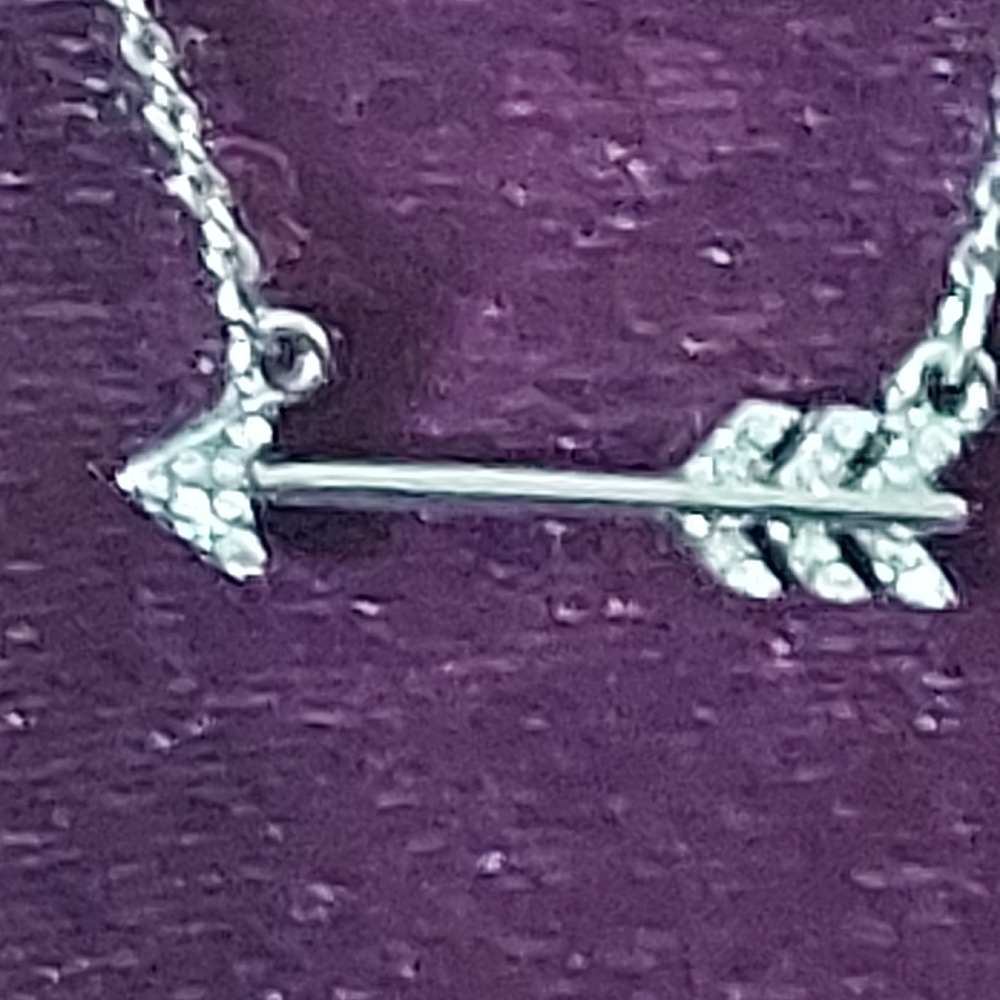 Silvertone Cupids Arrow Necklace
